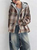 3 TAP Grunge Check Hood Jumper (2color)