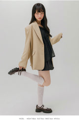 THREE BUTTON BLAZER (BEIGE)