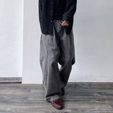 Washed Multi-Button Wide Pants