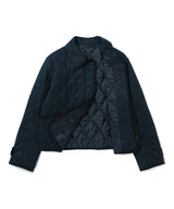 Women’s Collar Quilted Short Jacket Dark Navy