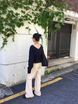 ファインウールエッセンシャルVネックニット(2color)