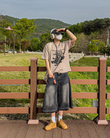 Life Lettering Short Sleeve Knit T-Shirt