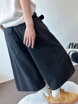 Blackberry Wide Fit Dark Denim Bermuda Shorts