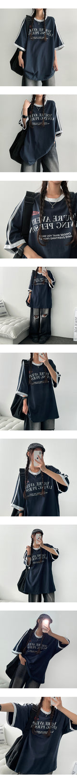 ティアトラックラインショートスリーブTシャツ (4 colors)
