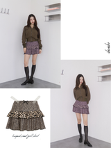 Leopard sweet frill skirt