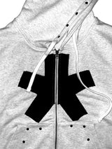 STAR PATCHED HOODIE ZIP-UP(GREY)