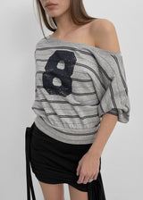 [MADE] Tiri Boatneck Printed Short Sleeve T-shirt