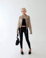 Cargo Pocket Slim Fit Zip-Up Jacket