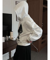 [Unisex] Crop printing hood t-shirts(3color)