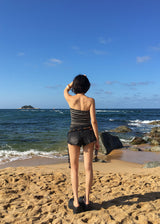 ROUGH LOW DENIM SHORTS