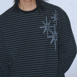 Untitled スターリーナイト スモールストライプ 長袖 BLack Chacoal