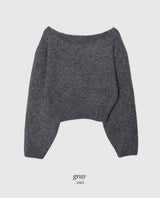 Boatneck One Shoulder Wool Crop Knit (6color)