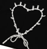Heart string crop T-shirt (Black