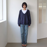 Bonnie Deep V-Neck Sweatshirts Navy