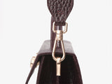 LAZEL CROC フラップトートレザーバッグ / Wani Burgundy