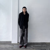 Washed Multi-Button Wide Pants