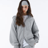 [Unisex] BASIC LINE OVER FIT 2-WAY ZIP-UP (4color)