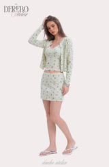 Green Tea Lounge Cardigan Three-Piece Set (3 SET)