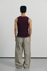 Reverse labeling sleeveless(Burgundy)