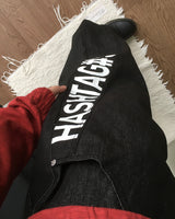 Hash Lettering Denim Pants