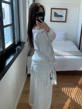 Luri Back Heart Pocket Carpenter Wide Pants 