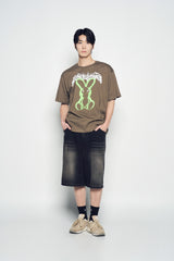 25SS NEON ALIEN RABBIT SHORT SLEEVE T-SHIRT COCOA
