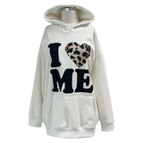 I♥ME アバントフィット レオパードシンボル ロングスリーブ パーカー (2 colors)