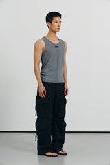 Reverse labeling sleeveless(Gray)