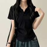 Brie button food short sleeve tee