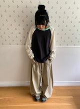 [unisex] Chaconne Color Matching Raglan Long Sleeve Tee