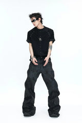 Waxed Studded Jeans