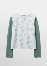 Handwriting Flower Long Sleeve Top / Green