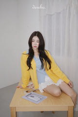 yellow wool lovely long-sleeved cardigan