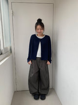 ポコルピンタックコットンワイドバルーンパンツ