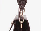 LAZEL MINI CROC ショルダーレザーバッグ / Wani Burgundy