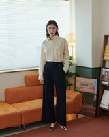 テーラードダブルプリーツスラックス [NAVY]