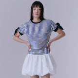 ストライプノットTシャツ (COBALT BLUE)