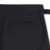 DOUBLE BUCLE SLACKS WIDE PANTS