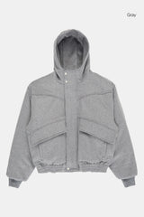 Cloud flap wool hooded jumper