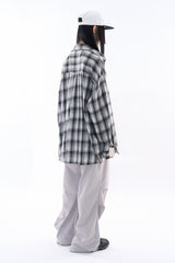 Autumn vintage loose check shirt