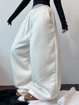 STRIPE PADDING QUILTING LONG PANTS 🖤🤍2COLOR
