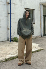 PIGMENT HENLEY NECK BUTTON HOODIE