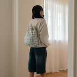 Check String Back Pack - Blue