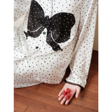 Black and white polka dot printed pajamas｜Suitable for all seasons