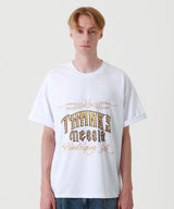 [THANKSMESSIA X ODAGIL] GOLD PINSTRIPE TSHIRT-WHITE