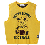WITTY BUNNY FOOTBALL ニットベスト - LIGHT YELLOW