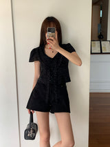 [MADE] Shimiz Dotted Puff Blouse