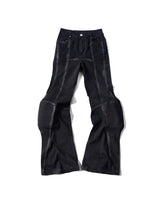 PADDED FLARED PAINTED DENIM PANTS