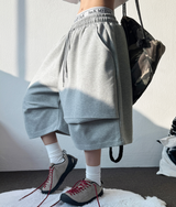 BIG PARACHUTE TWO PINTUCK BERMUDA 🤍🩶🖤3COLOR