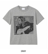 グランジ ヴィンテージ フォト プリント ショートスリーブ Tシャツ